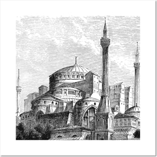 Church Basilica of Hagia Sophia Mosque Constantinople in Turkey Posters and Art